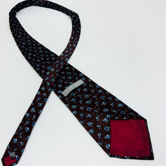 Geoffrey Beene 100% Italian Silk Floral Necktie - Picture 3 of 7